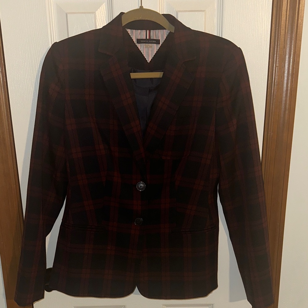 Tommy Hilfiger Dark Plaid Blazer